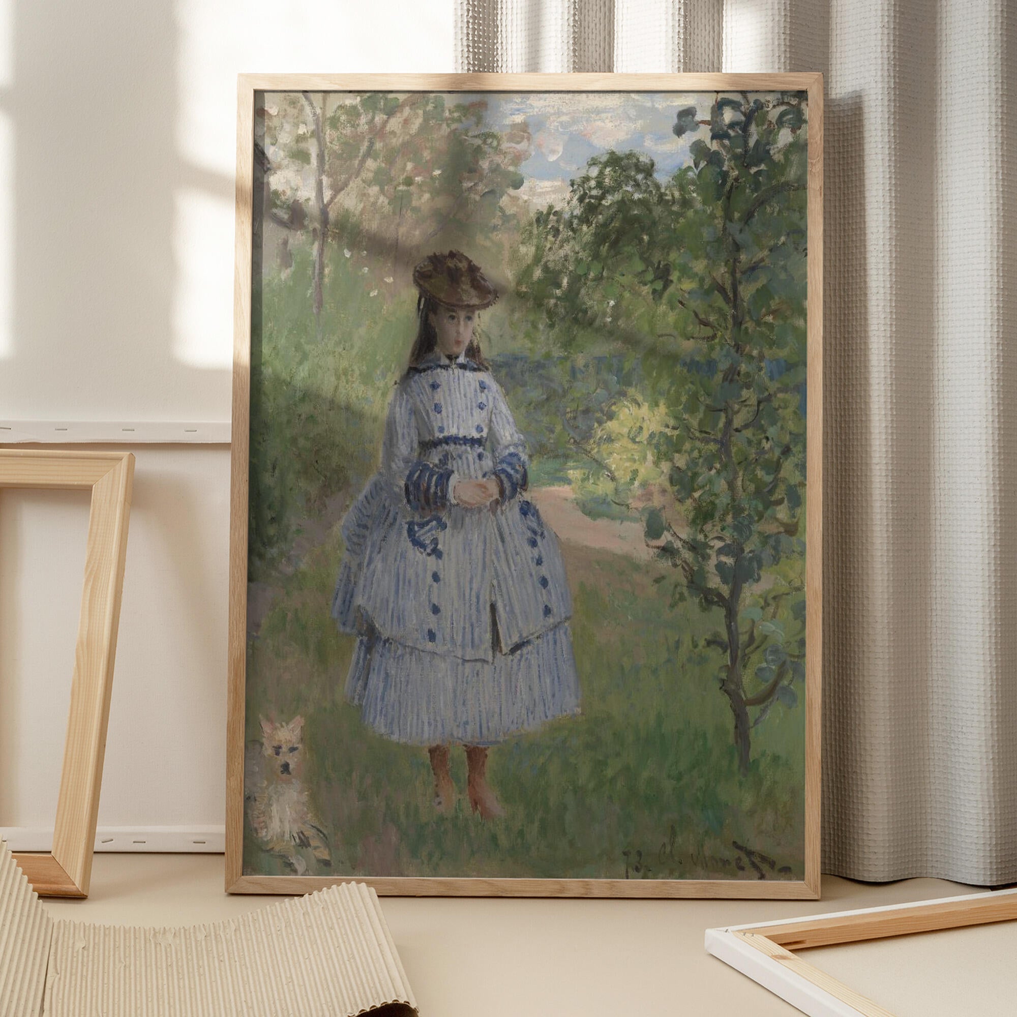 Girl With Dog By Claude Monet