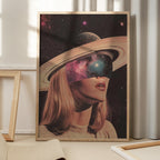 Woman Adorned with Saturn's Rings and Galactic Eyes