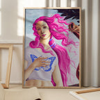 A Figure with Vibrant Pink Hair