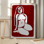 Stylized Nude Figure in a Seated Pose