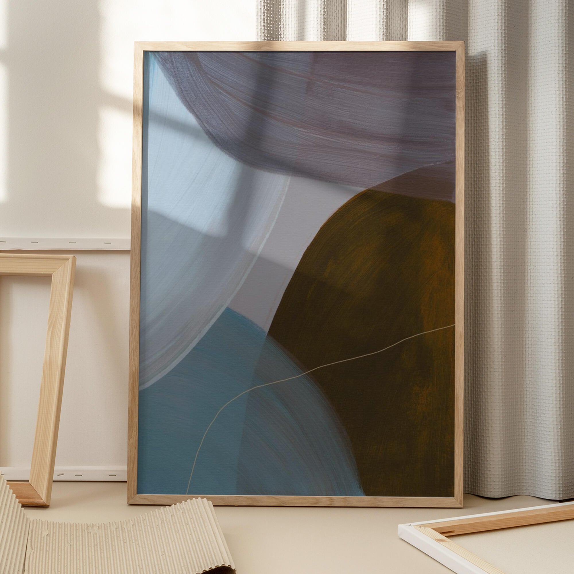 Overlapping Curves In Muted Tones