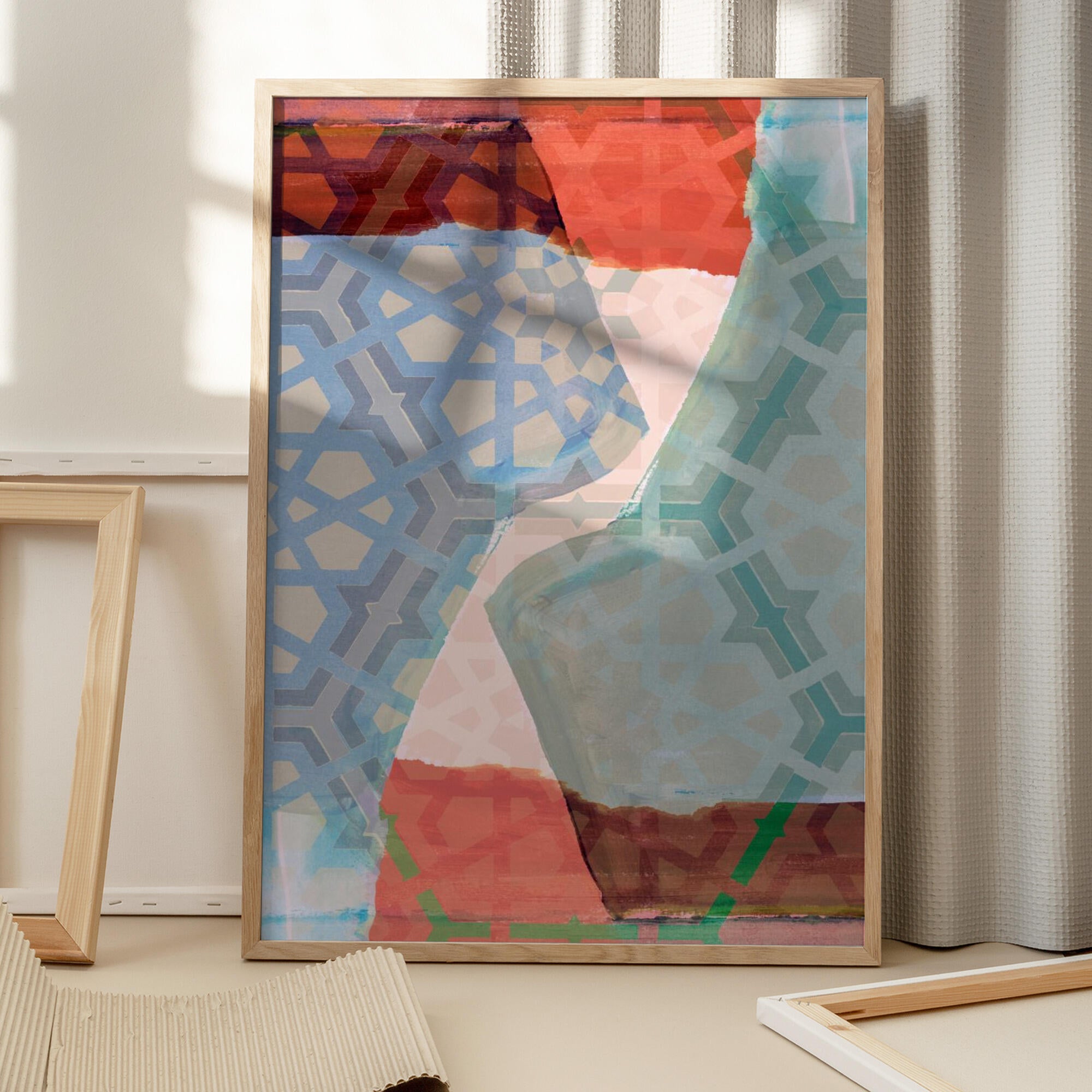 Overlapping Geometric Patterns in Soft Hues