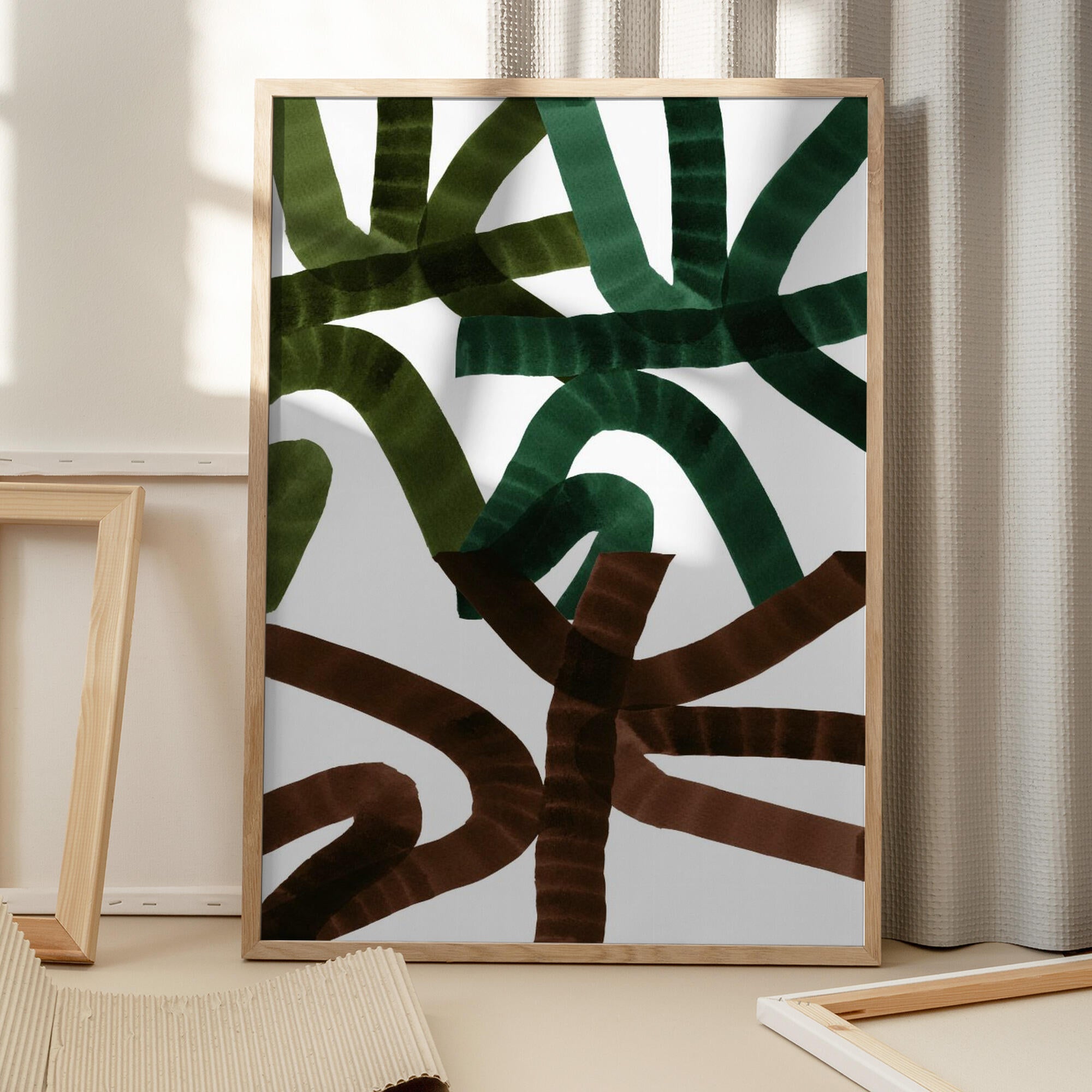 Intertwining Lines On A White Background