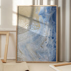 Swirling Blue and Gold Patterns Resembles a Cosmic Landscape