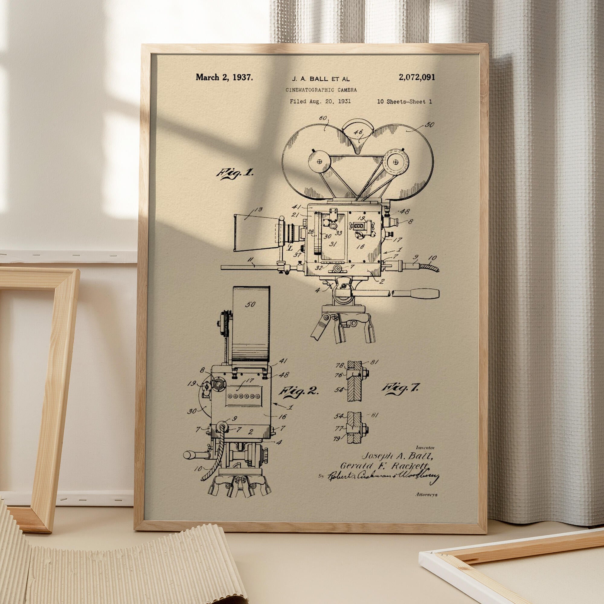 Cinematographic Camera Patent 1937