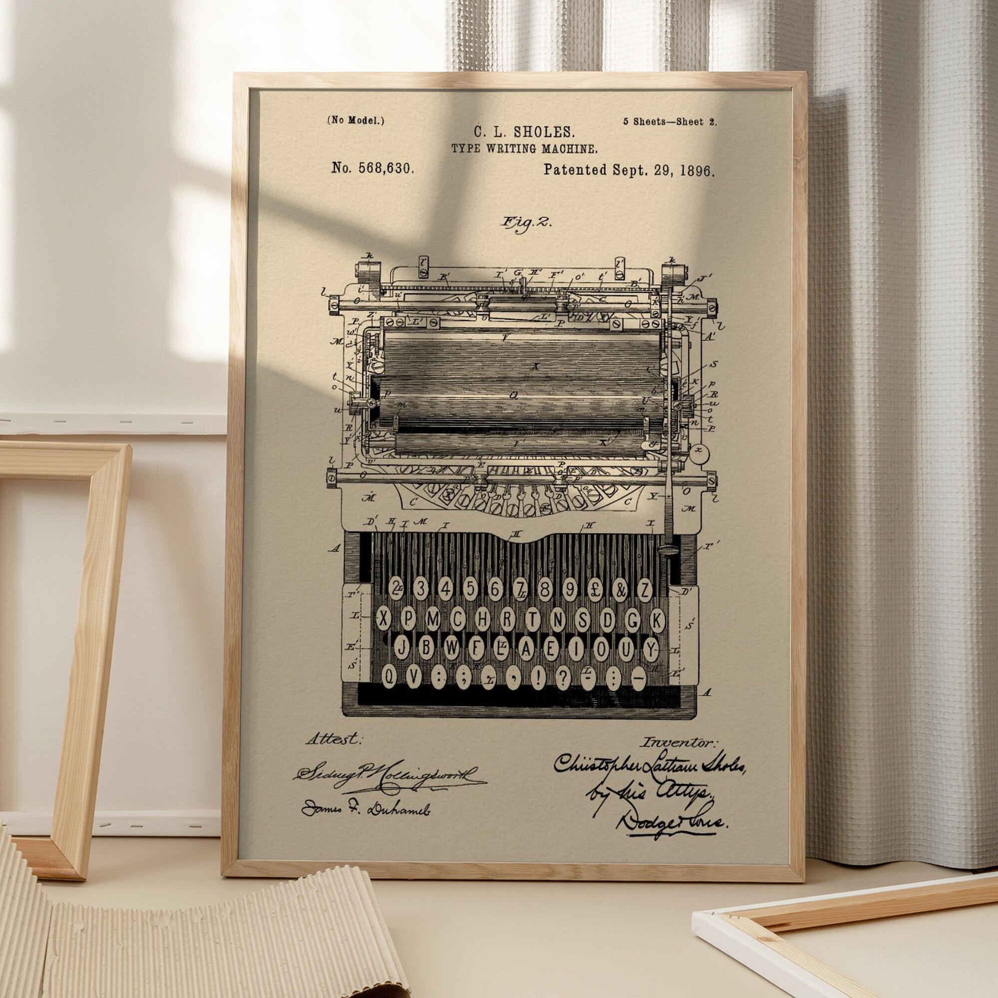 Typewriter Patent 1896