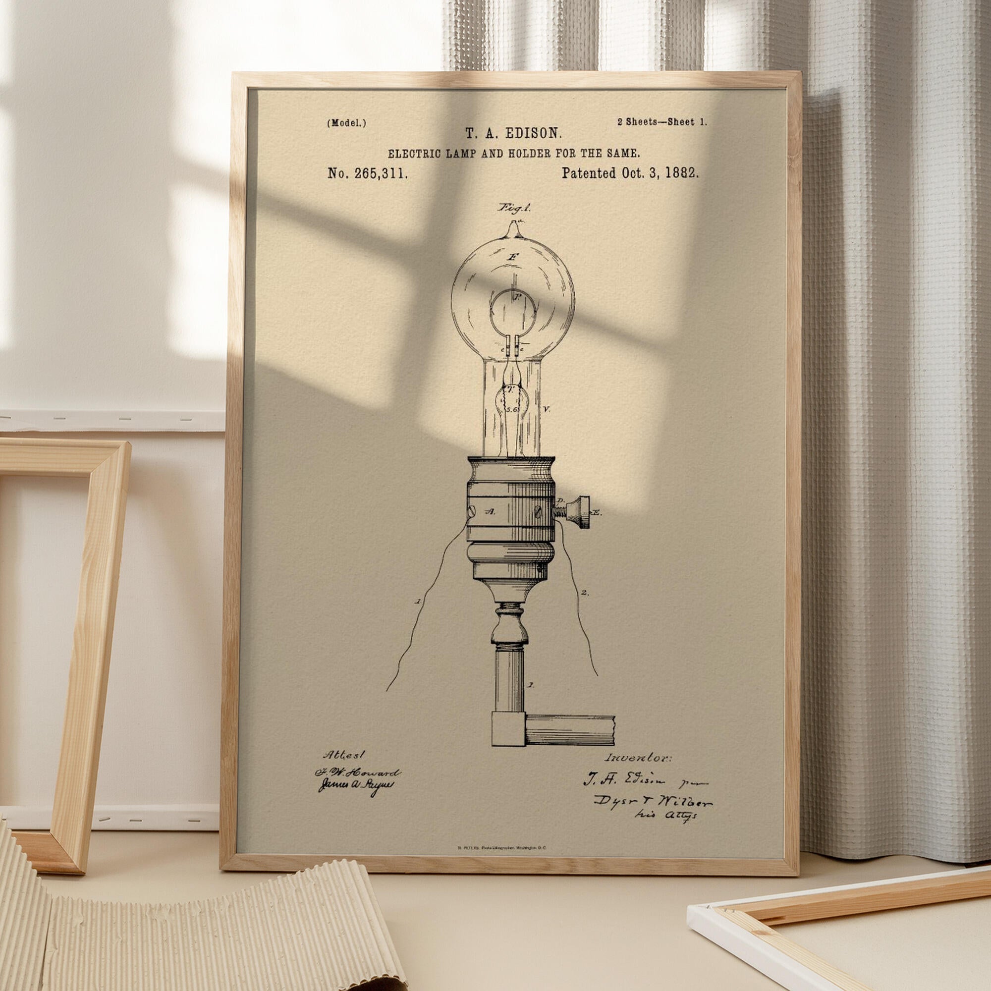 Electric Lamp Patent 1882