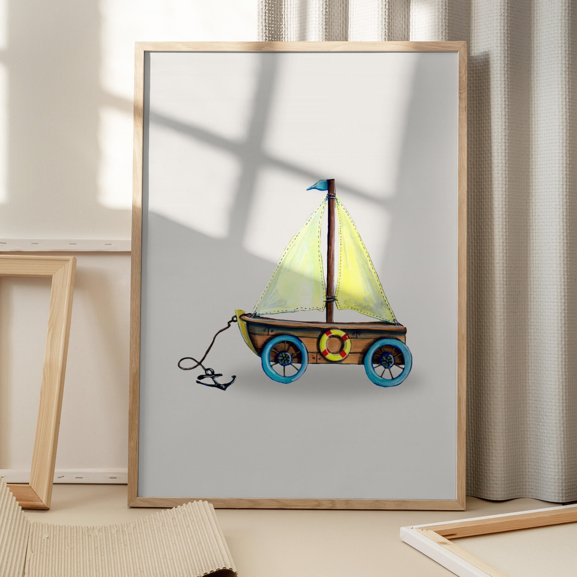 Whimsical Toy Sailboat