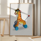 Wooden Giraffe Retro Toy By Renee Machan
