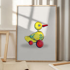 Pull Along Duck Retro Toy By Renee Machan