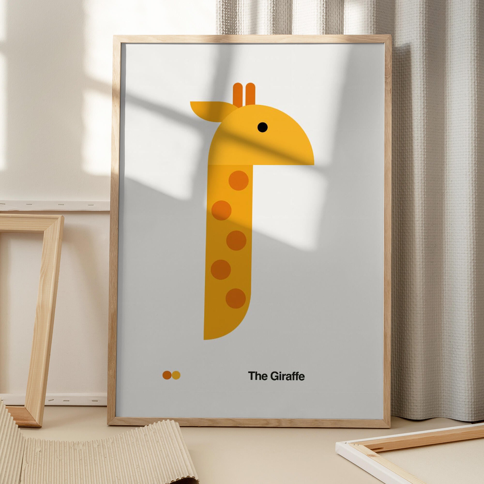 Giraffe Nursery Poster: Bauhaus Style Kids Room Decor