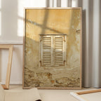 Old yellow shutters in Italy - mediterranean street and travel photography