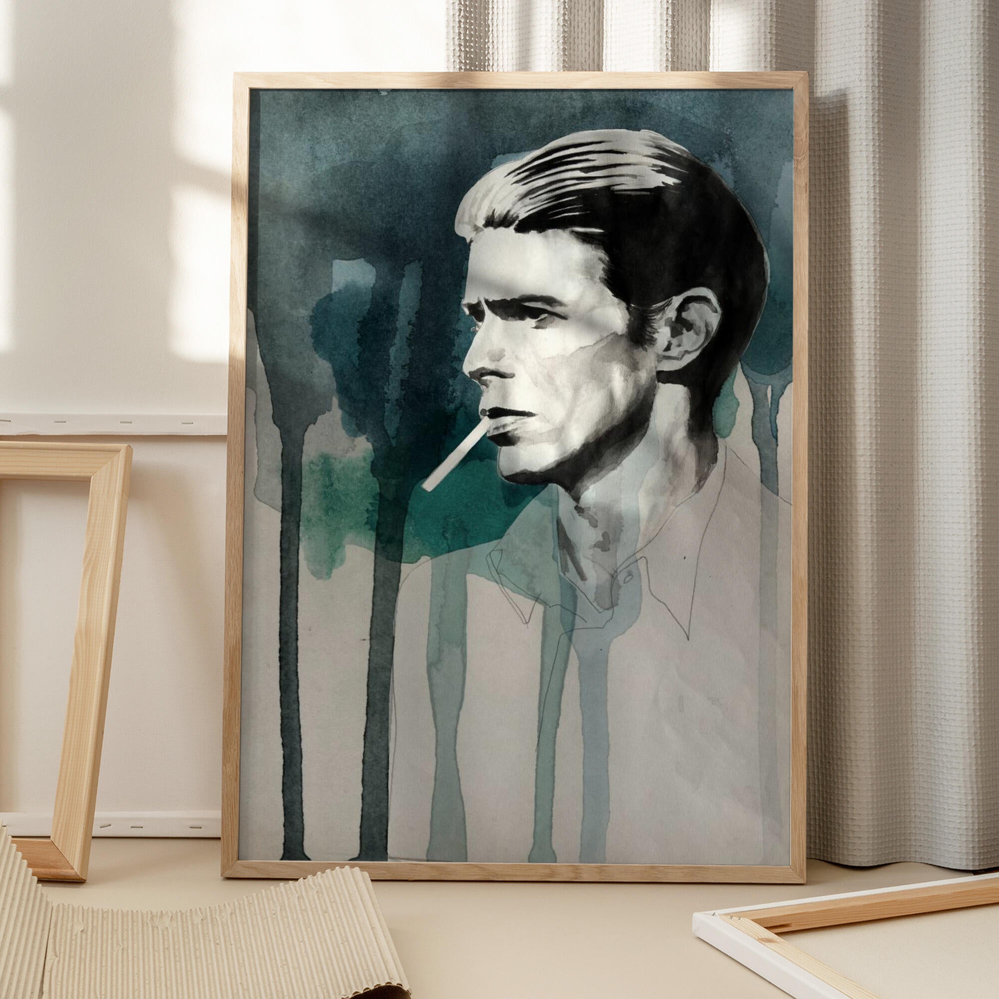 Pensive Man Profile Smoke