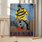 Yellow Striped Soccer Player