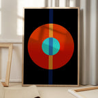 Abstract Circles Vertical Line