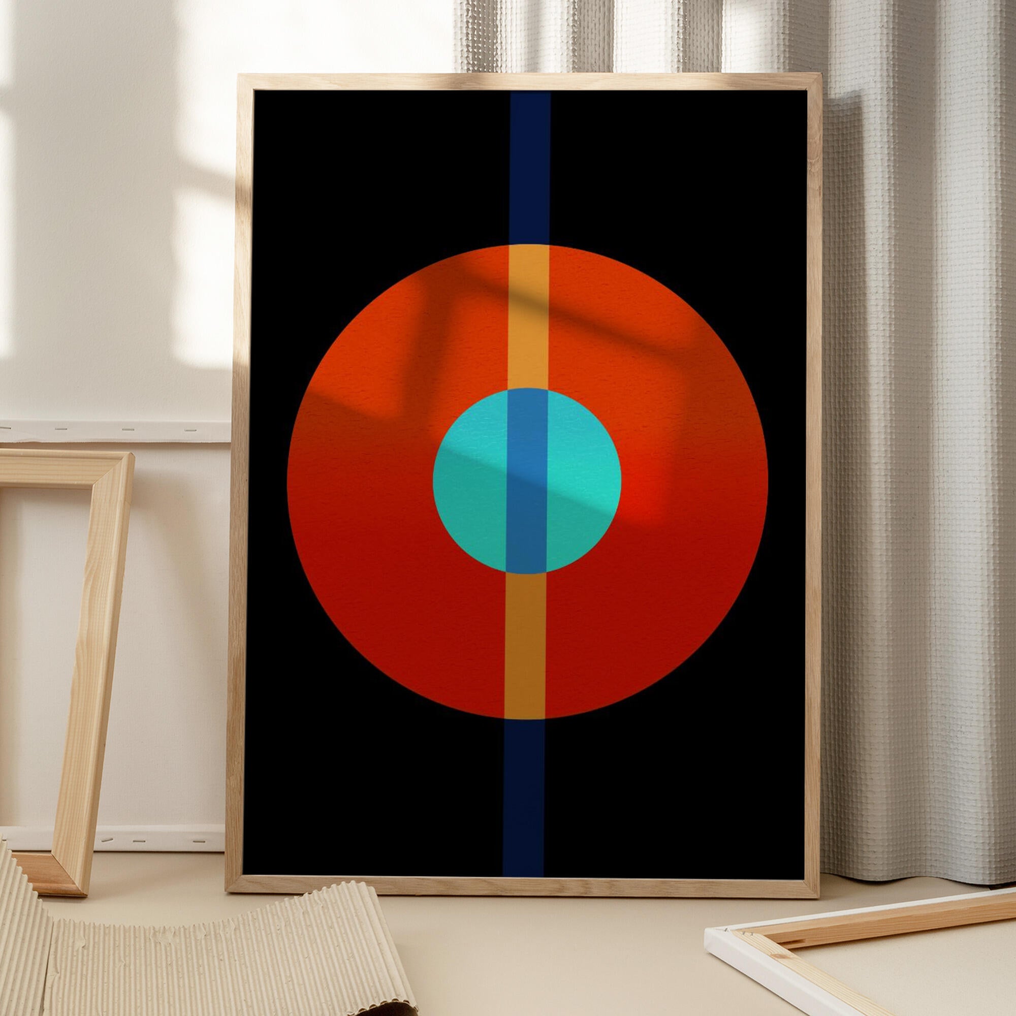 Abstract Circles Vertical Line
