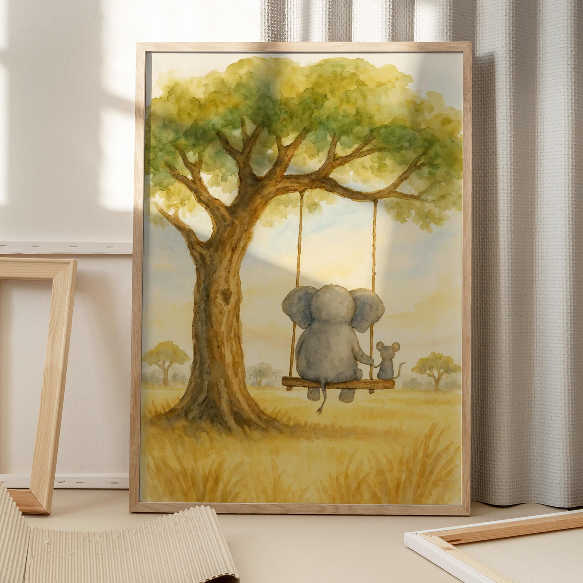 Elephant and Mouse On a Swing