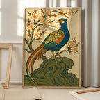 Ukiyo E Style Japanese Pheasant At Plum Blossom