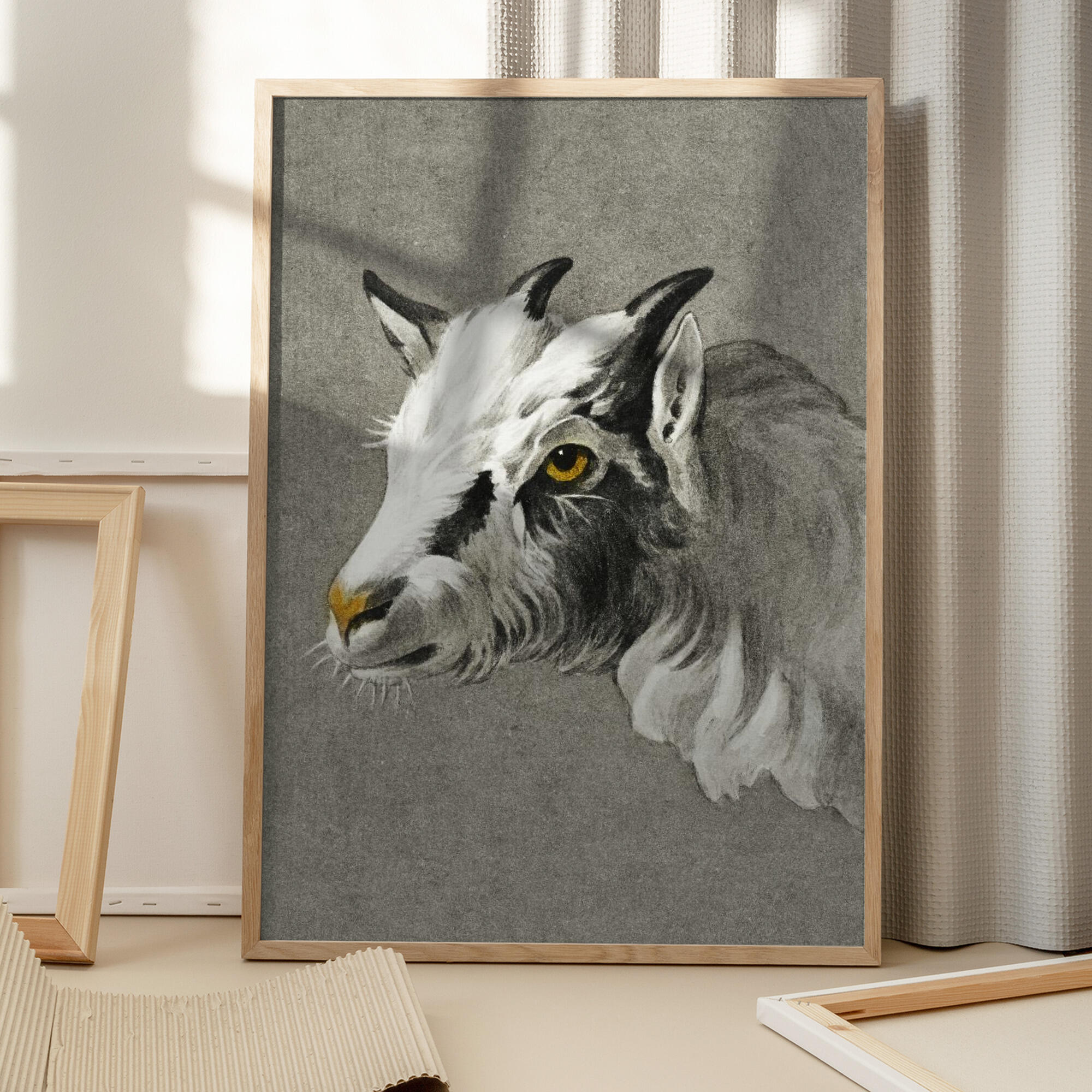 Head of a Goat Portrait Mode