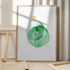 Watercolor Green Gold Abstract