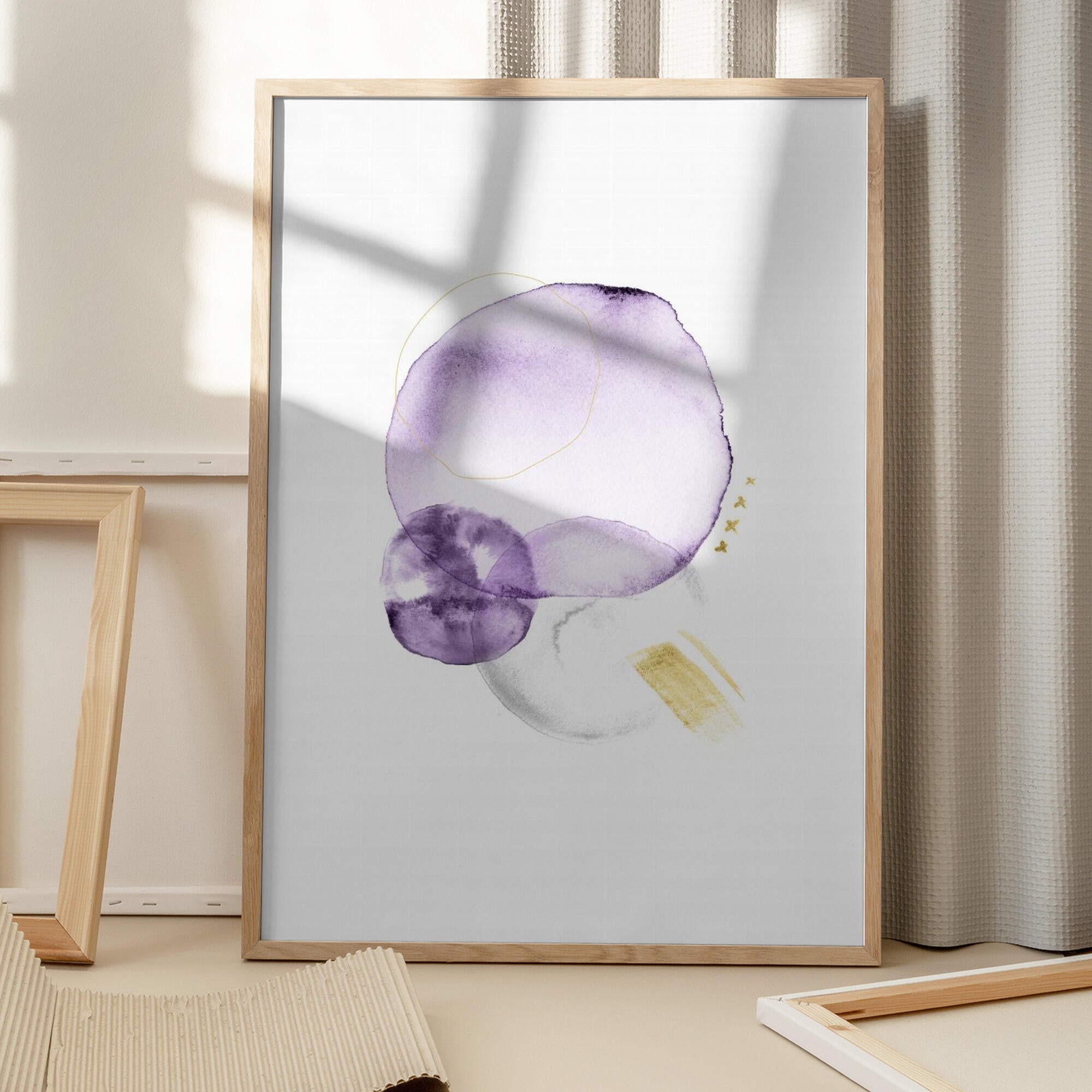 Purple Gold Abstract Shapes