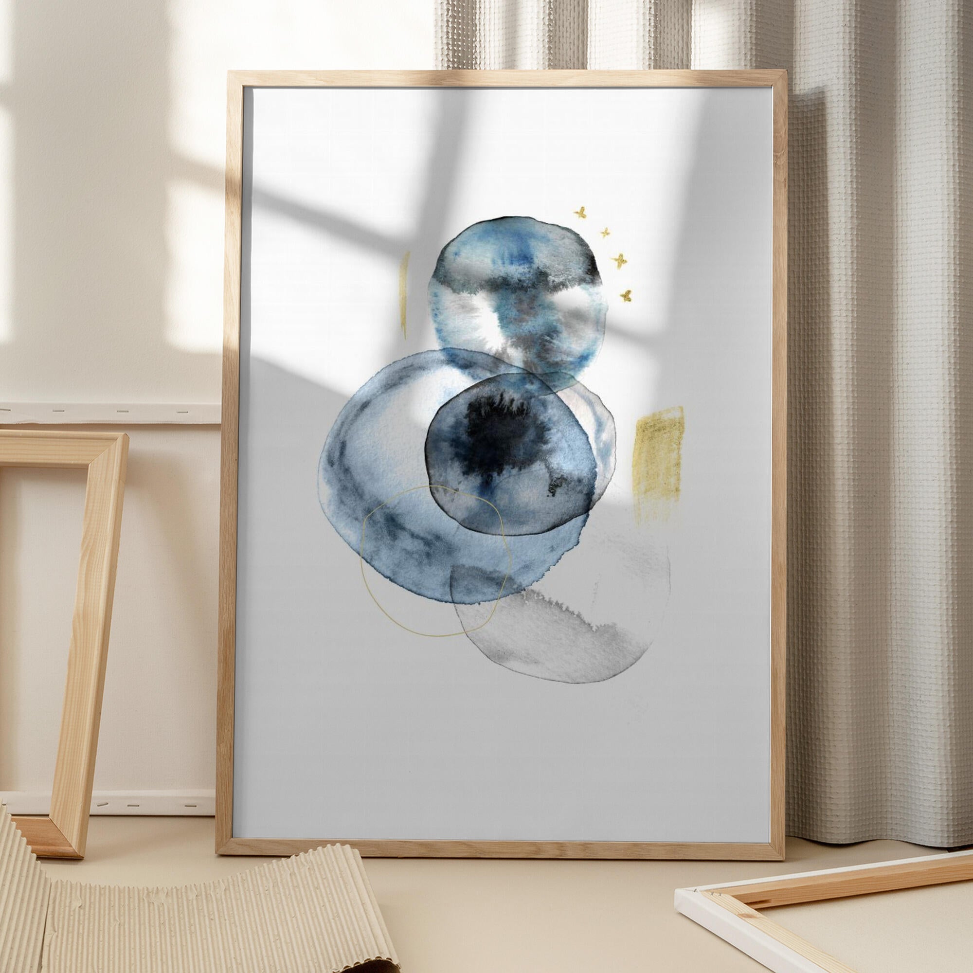Elegant Blue Gold Shapes