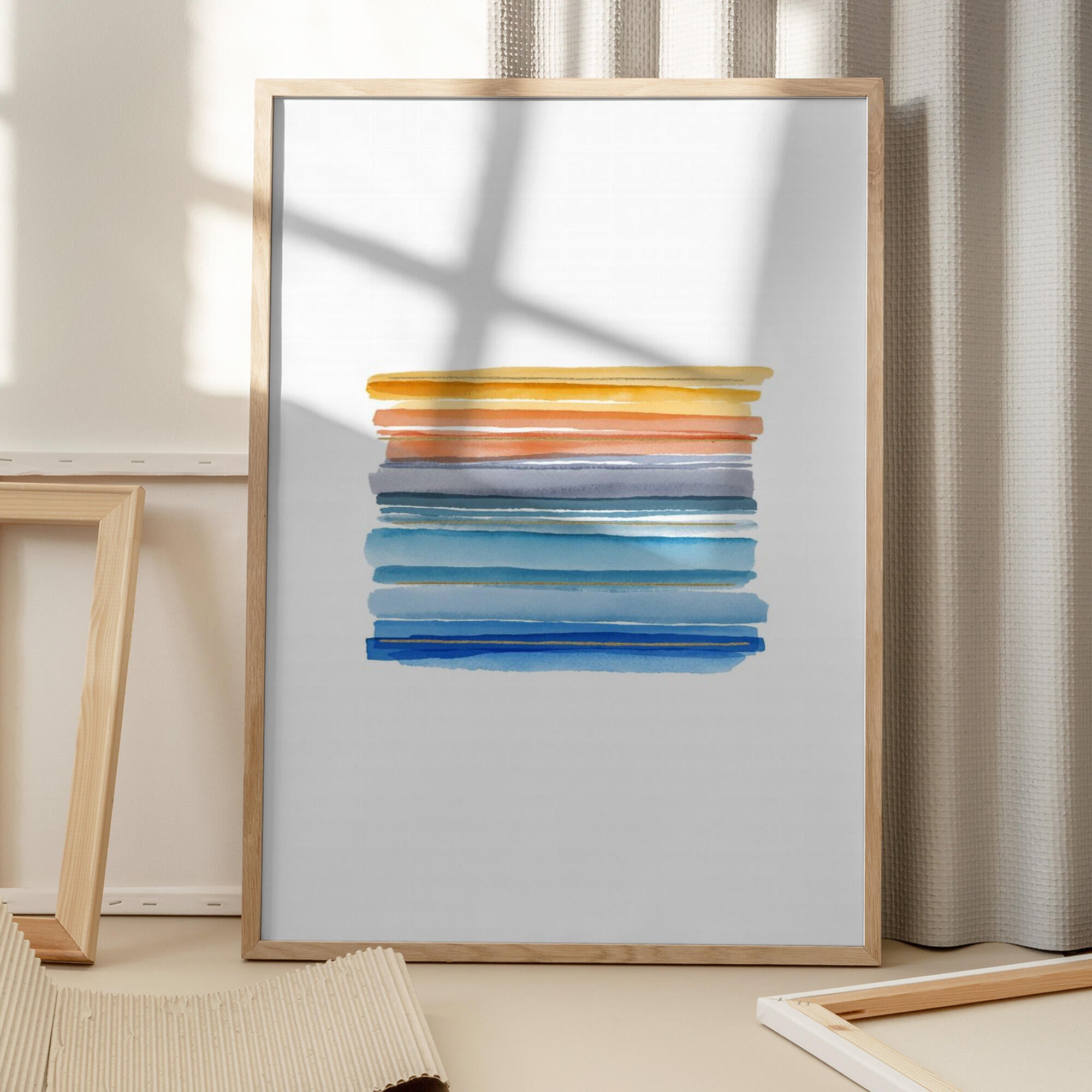 Sunset Watercolor Stripes