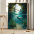 Sunlit Ocean Cave Turtle