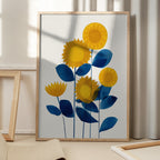 Blue and Yellow Sunflowers