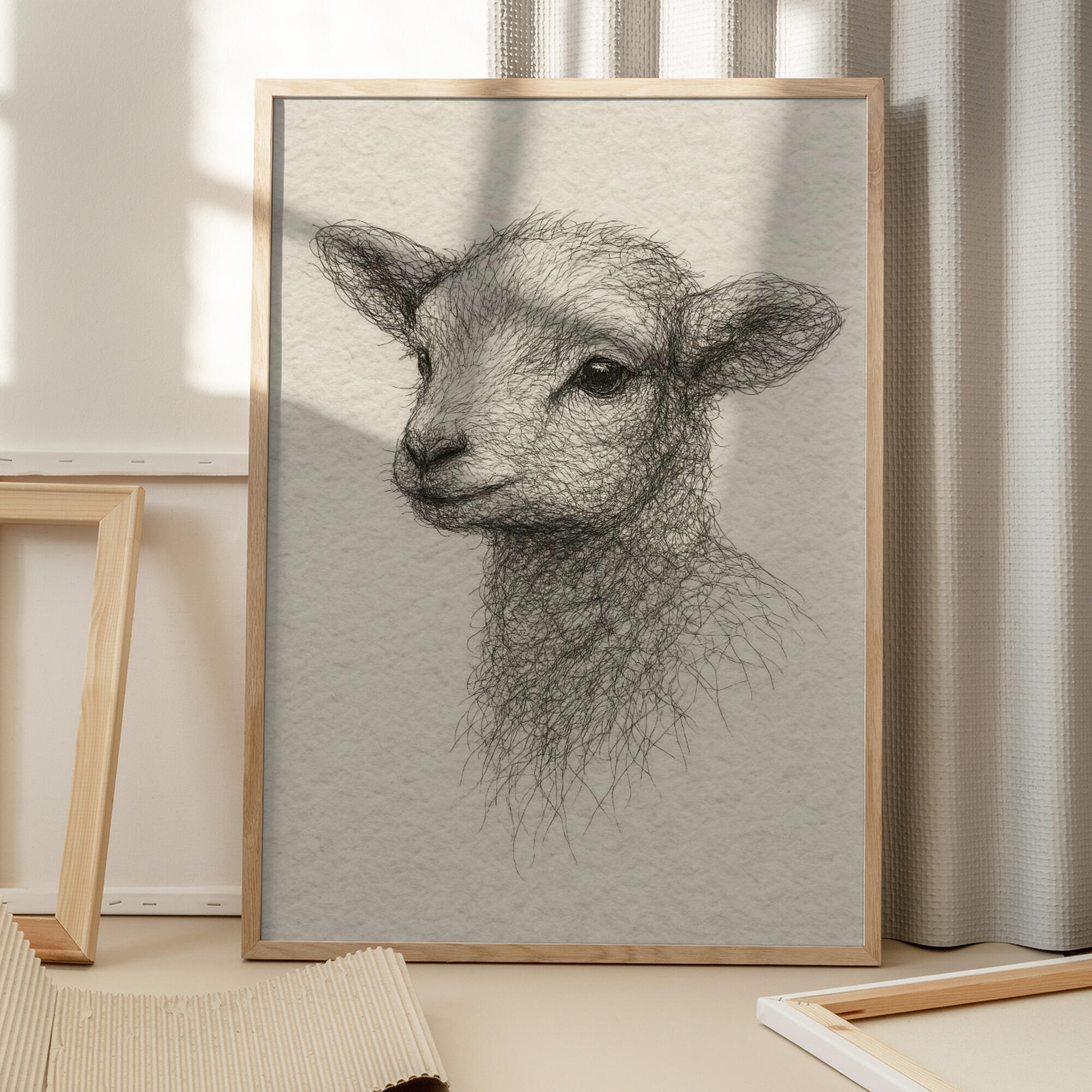 Gentle Lamb Drawing