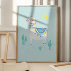 Cheerful Llama Desert Scene