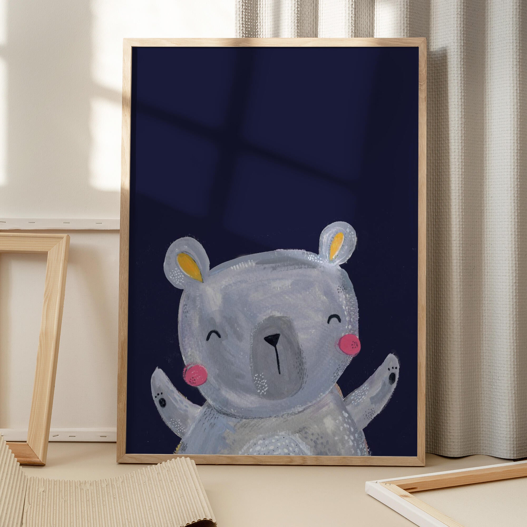 Happy Grey Bear