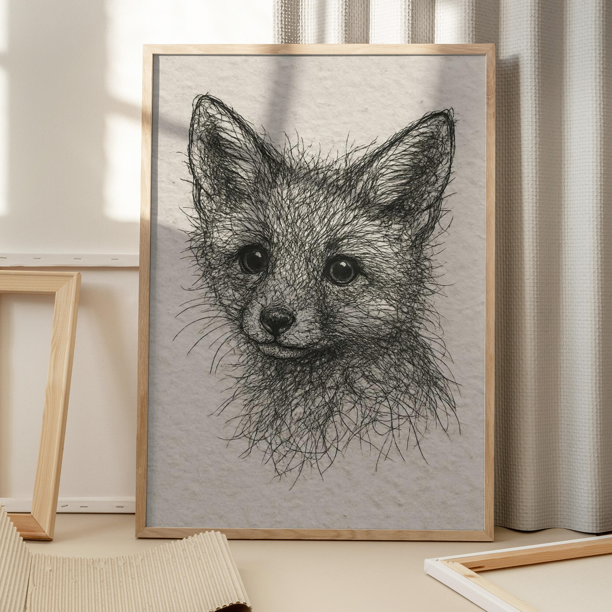 Cute Fox Kit Sketch