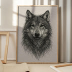 Detailed Wolf Drawing