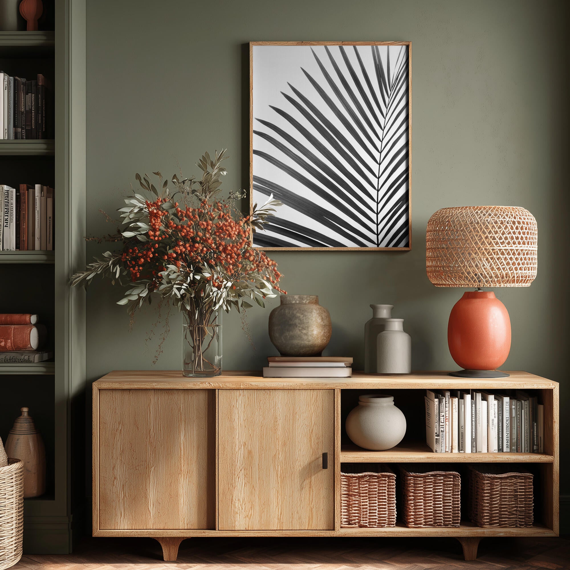 BW Palm Leaf