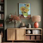 Vase With Three Sunflowers