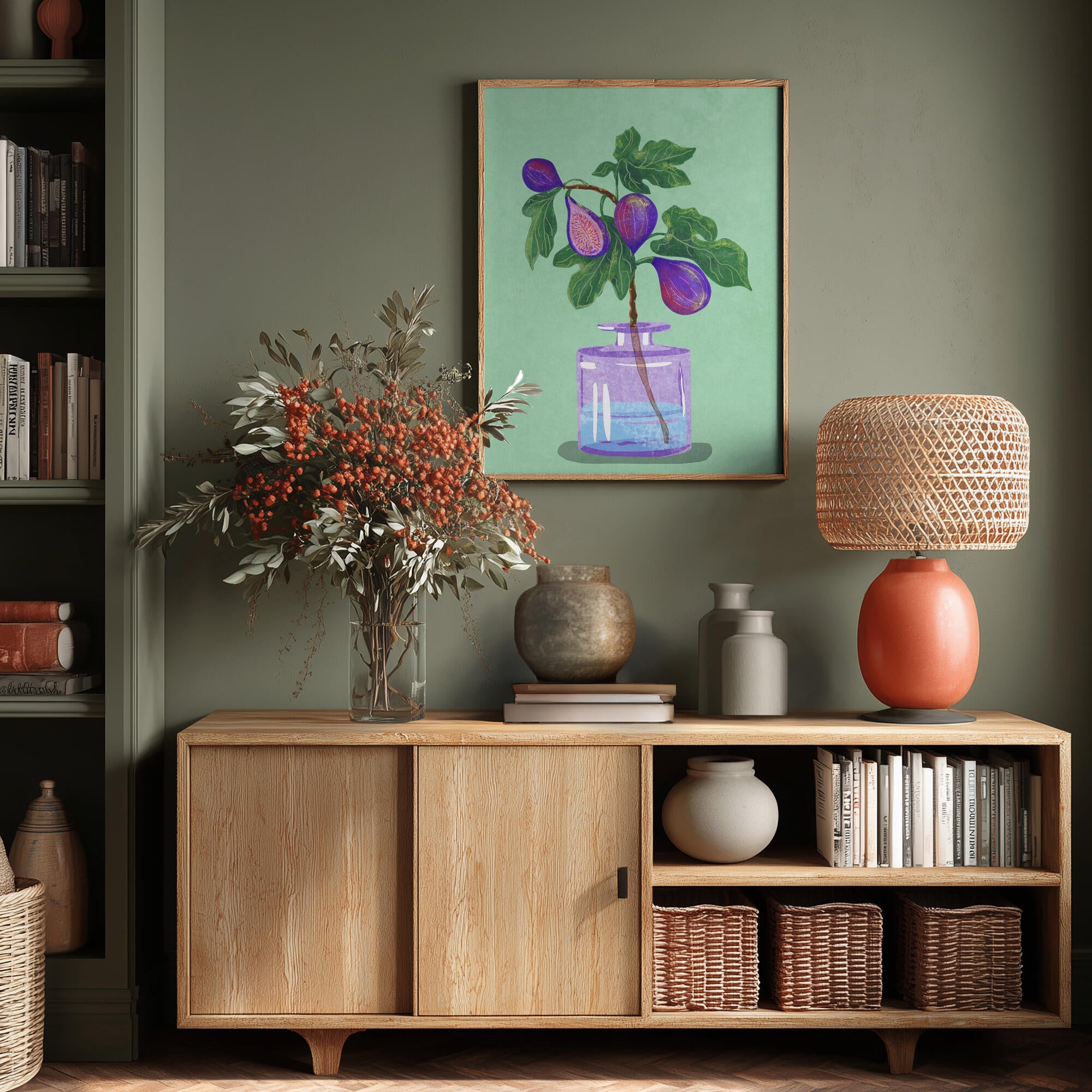Figs Branch In Vase