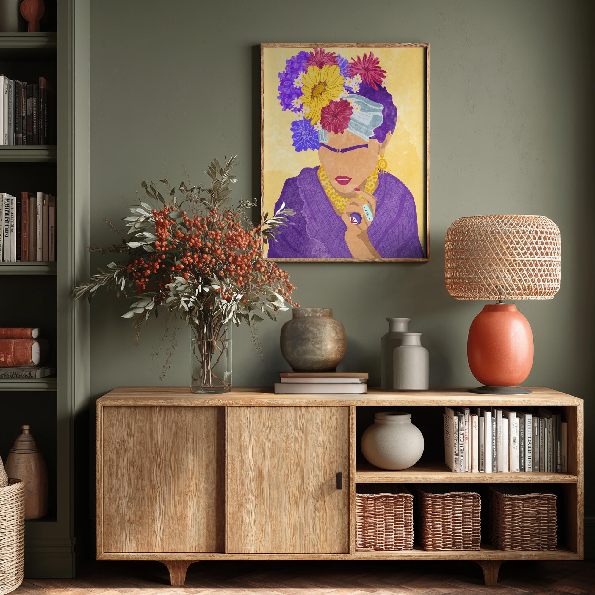 Frida and flowers