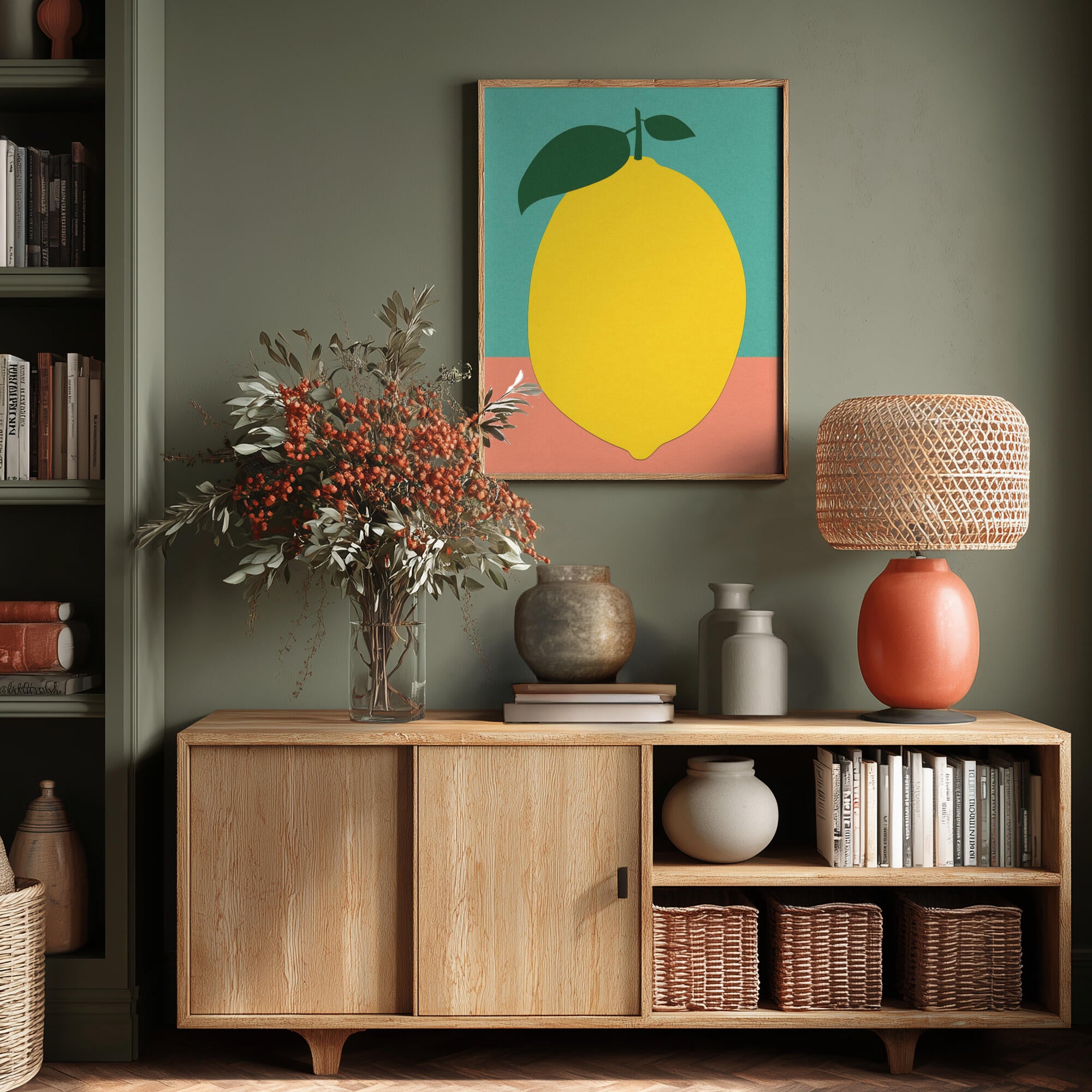 Lemon With Two Leaves