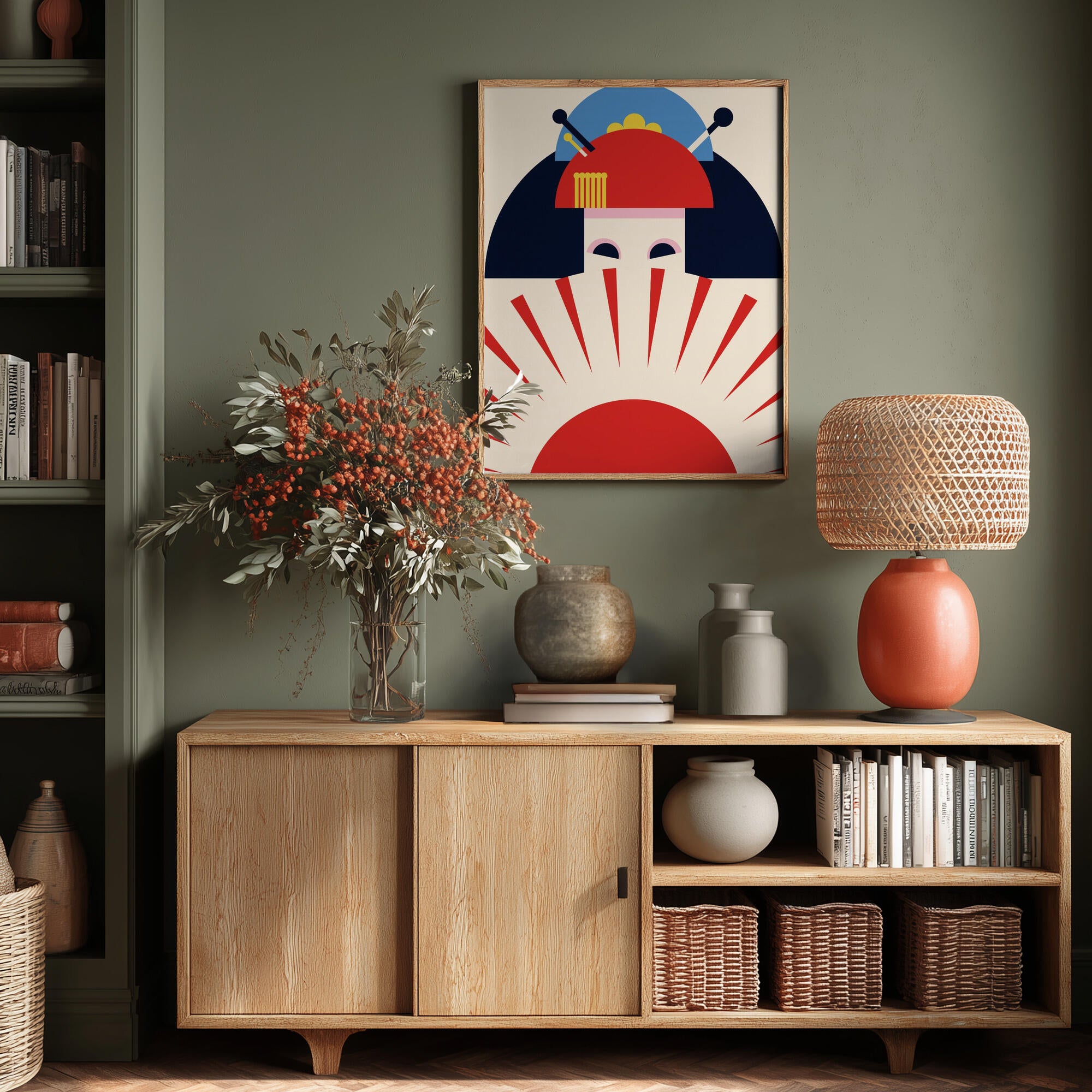 Geisha Girl Retro Minimalist Design