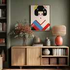 Geisha Girl Geometric Illustration