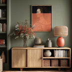 Altered Portrait of Woman Orange Modern Art