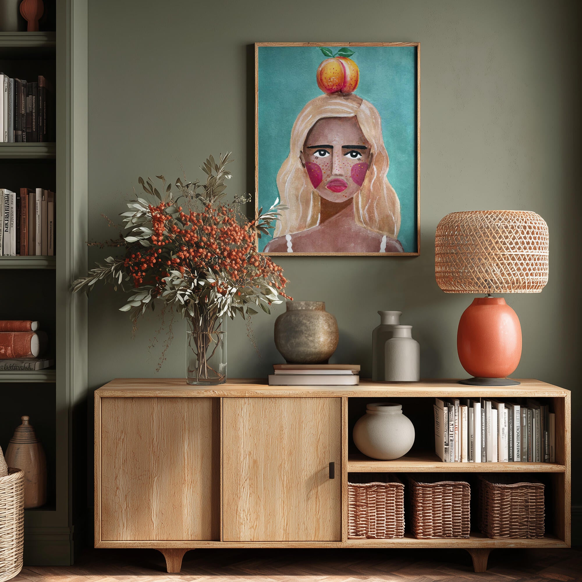 Woman With Peach