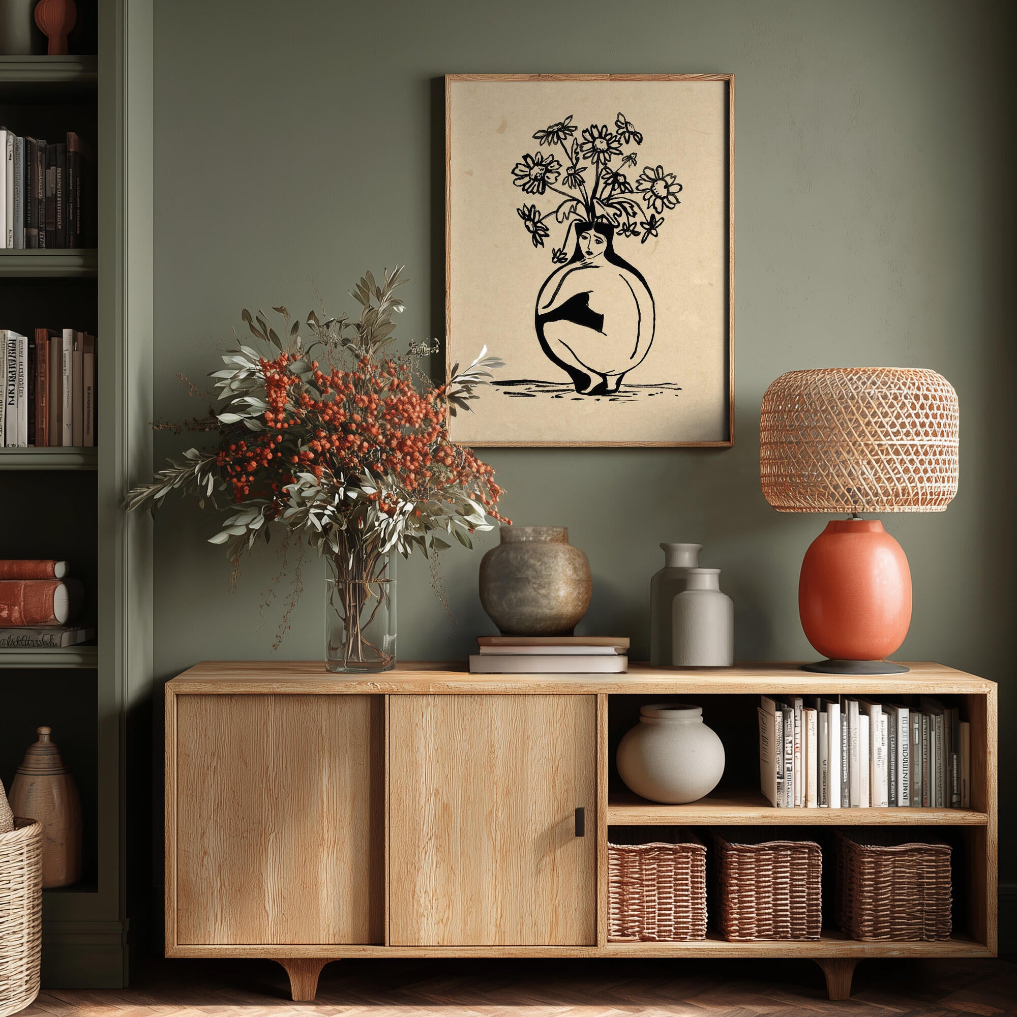 Woman in vase
