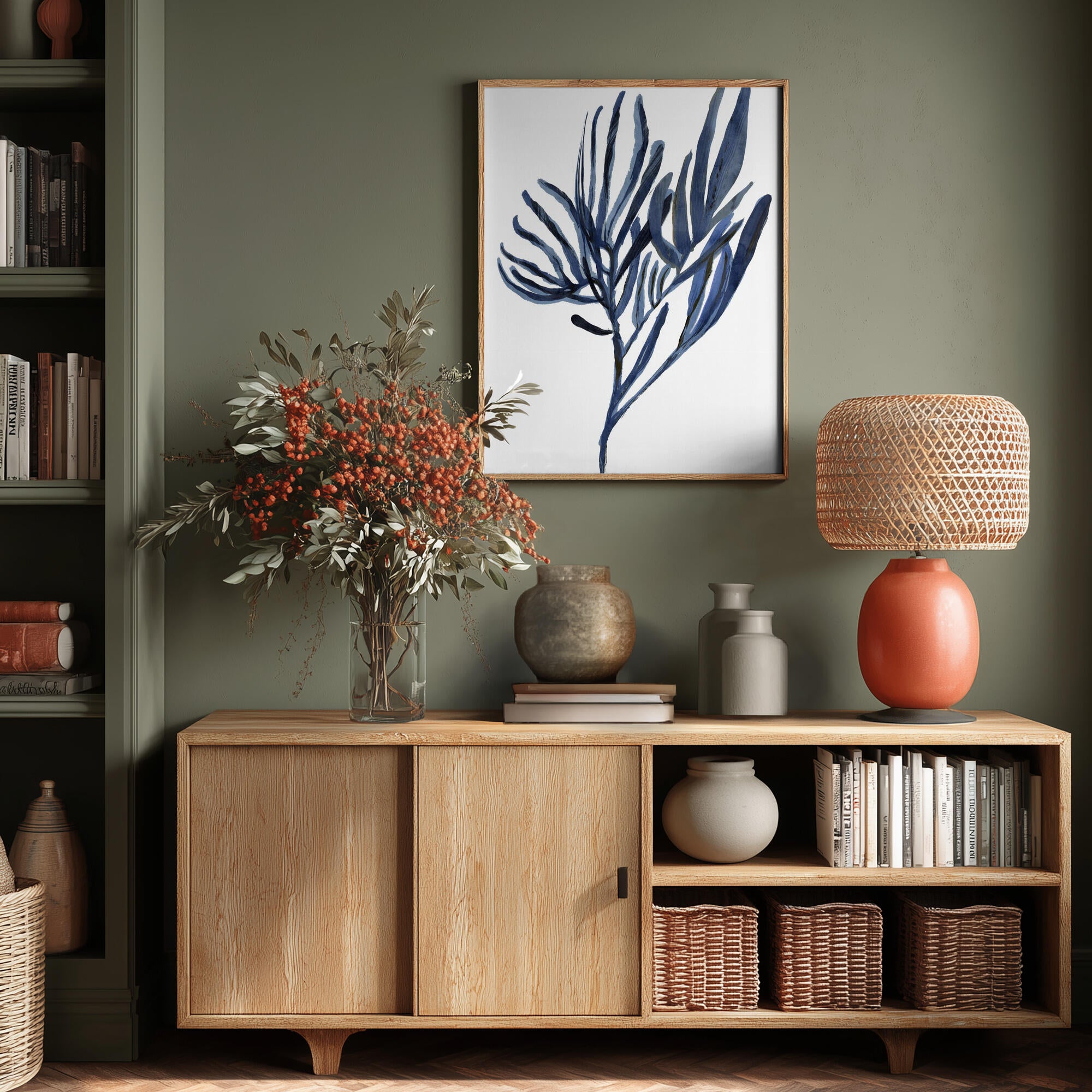 Blue Aquatic Plant Poster 2