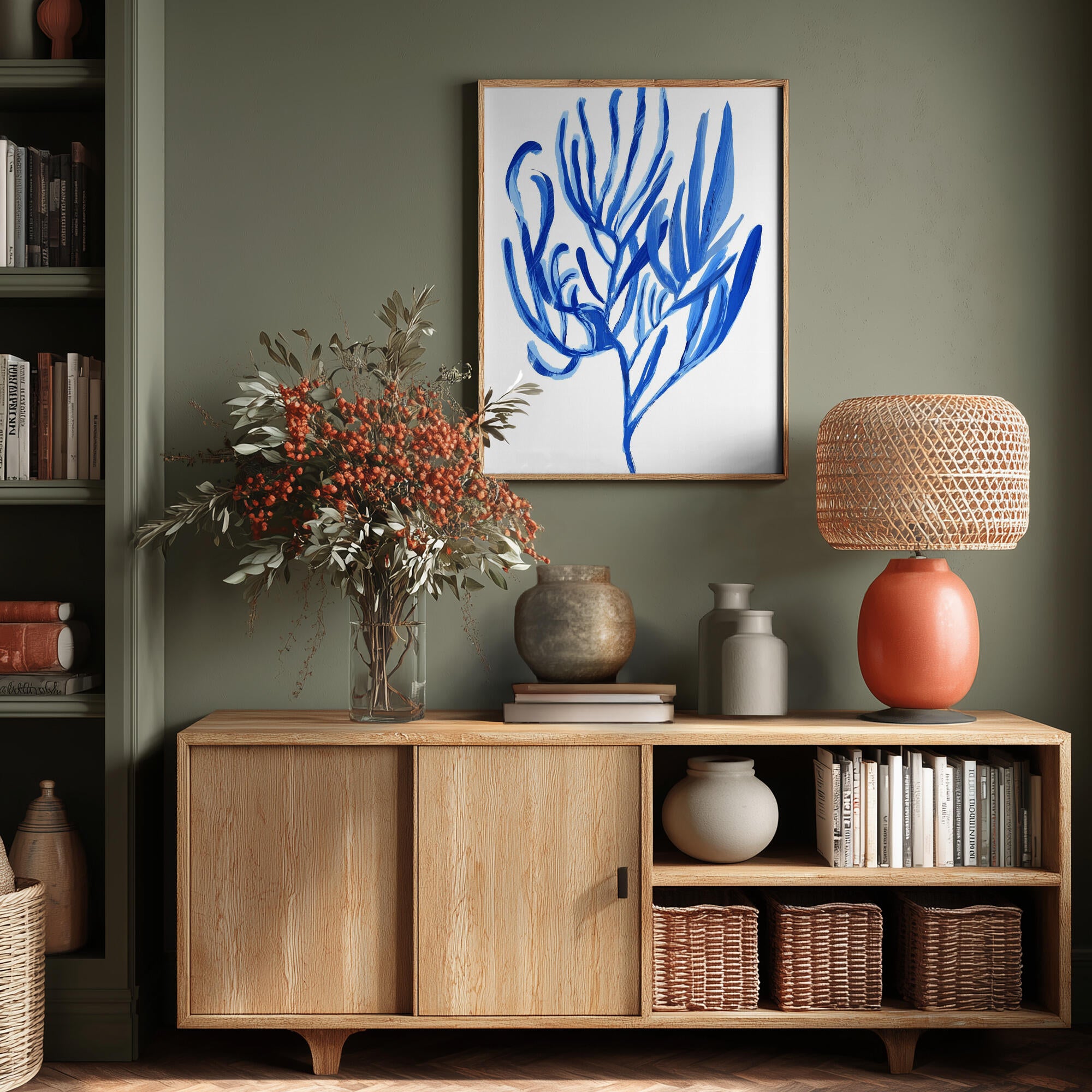 Blue Aquatic Plant Poster 4