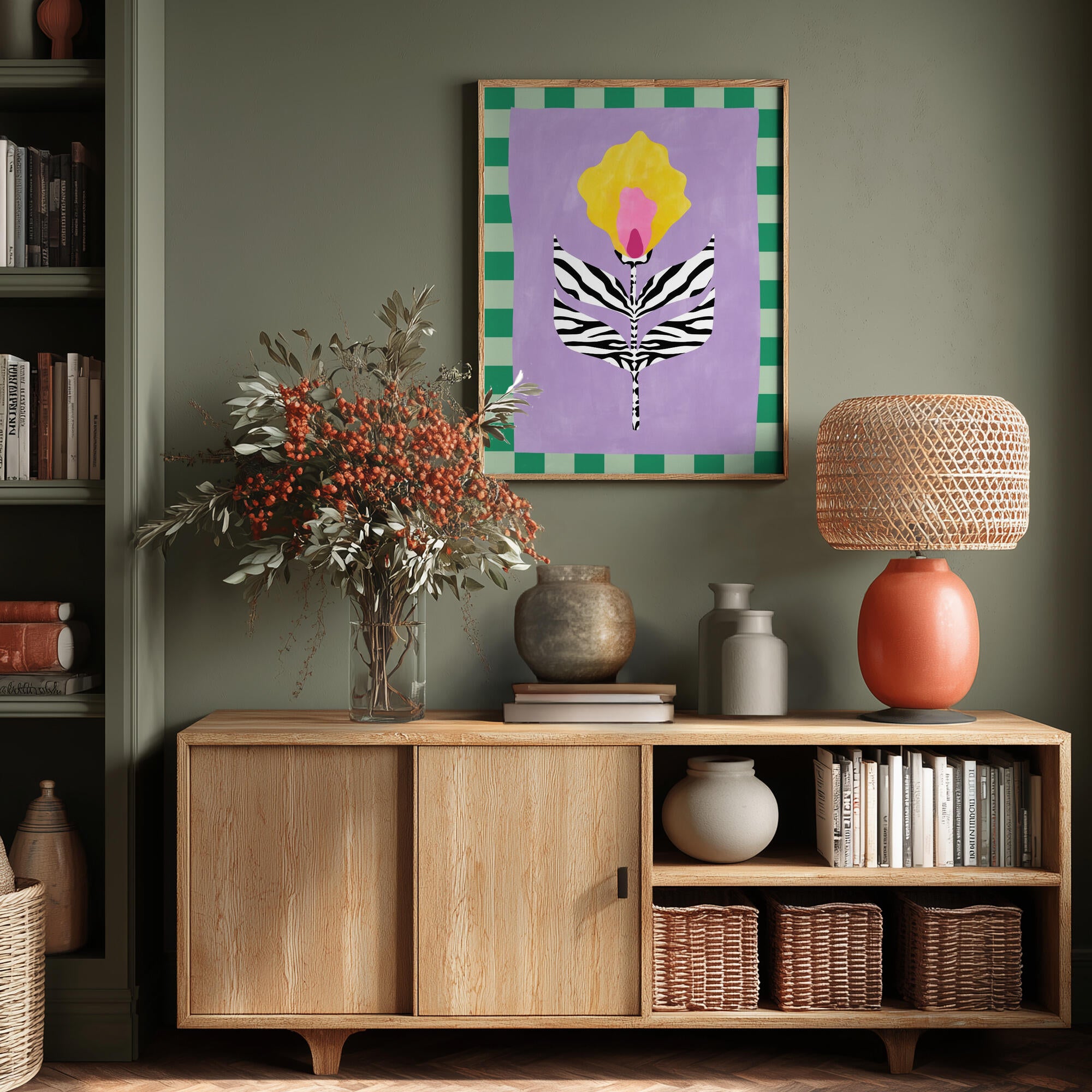 Flower with Zebra Patterned Leaves