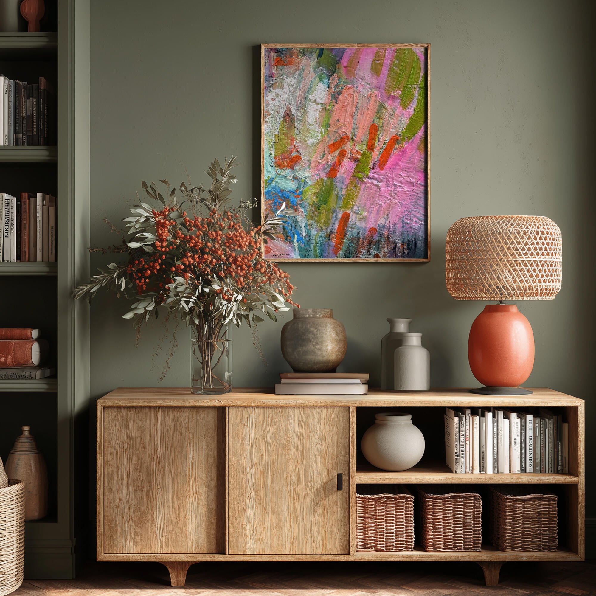 Whispering Pink Brushstrokes