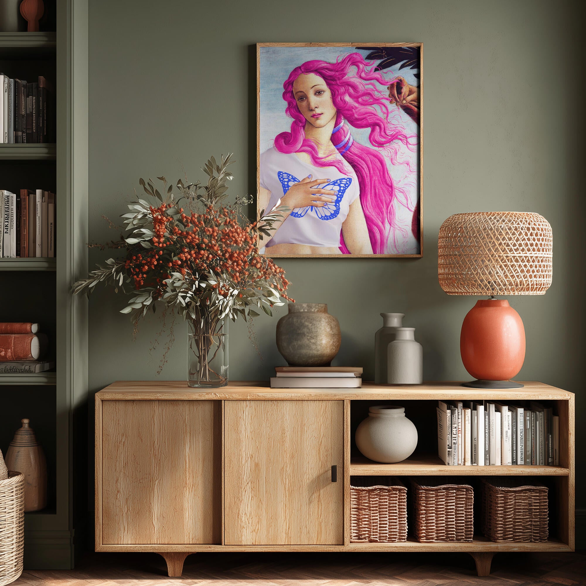 A Figure with Vibrant Pink Hair