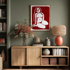 Stylized Nude Figure in a Seated Pose